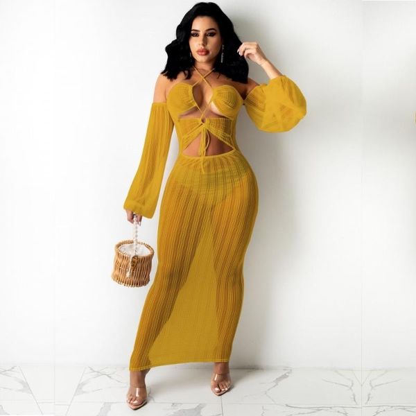casual dresses mesh beach lace up maxi 2021 summer women's club dress long sleeve hollow out lady, Black;gray
casual dresses mesh beach lace up maxi 2021 summer women's club dress long sleeve hollow out lady, Black;gray