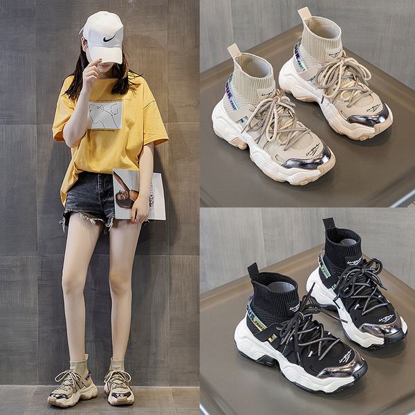 high-socks shoes women 2022 new fly weave summer breathable spring and autumn thick sole sports leisure shoes dad, Black
high-socks shoes women 2022 new fly weave summer breathable spring and autumn thick sole sports leisure shoes dad, Black