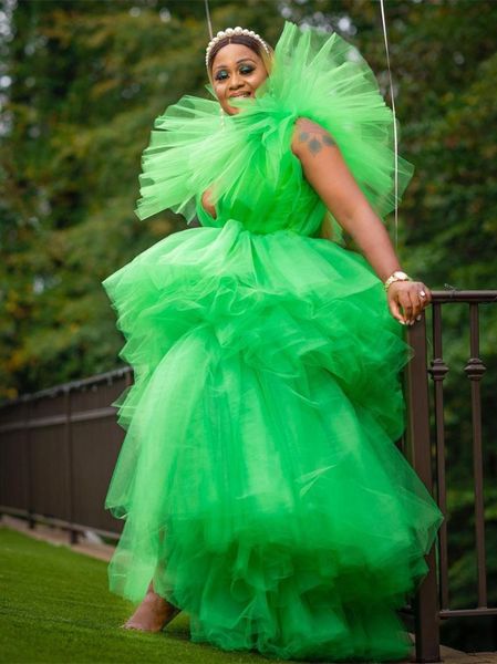 party dresses colorful lush green tulle prom ruffles tiered long split gowns dress to birthday plus size, White;black
party dresses colorful lush green tulle prom ruffles tiered long split gowns dress to birthday plus size, White;black