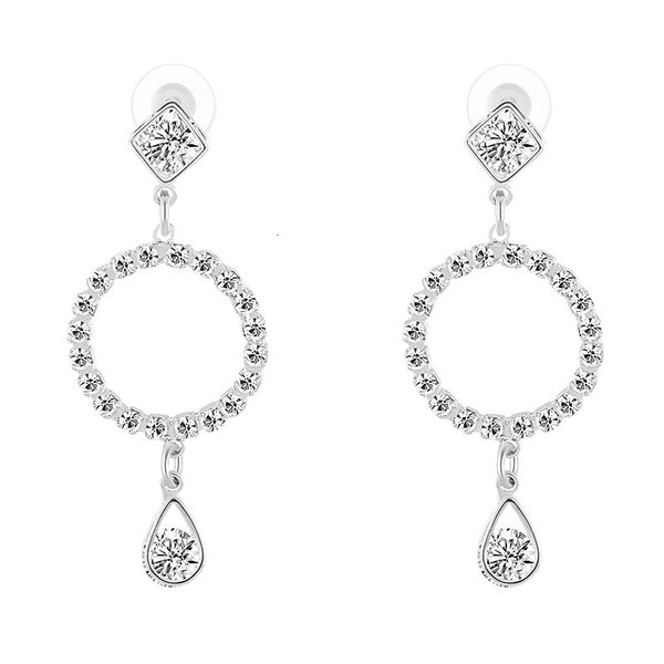 dangle earrings selling fashion zircon circle simple long small fresh and versatile net red, Silver
dangle earrings selling fashion zircon circle simple long small fresh and versatile net red, Silver