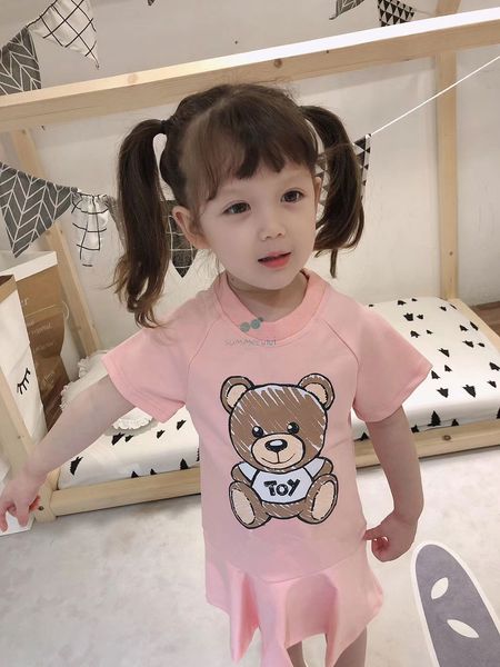 girls cartoon bear printed short sleeve dress summer new children letter printed falbala dress kids cotton clothing a6116, Red;yellow
girls cartoon bear printed short sleeve dress summer new children letter printed falbala dress kids cotton clothing a6116, Red;yellow