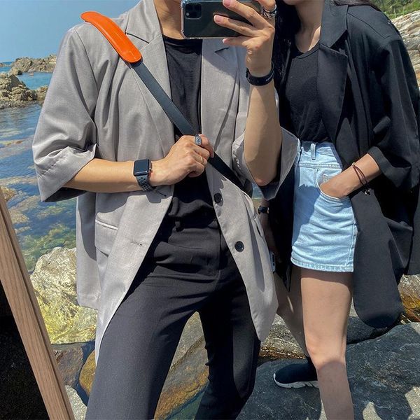 summer fried street bullies handsome short-sleeved suit lovers style shoulder pads oversize loose jacket men's suits & blazers, White;black
summer fried street bullies handsome short-sleeved suit lovers style shoulder pads oversize loose jacket men's suits & blazers, White;black