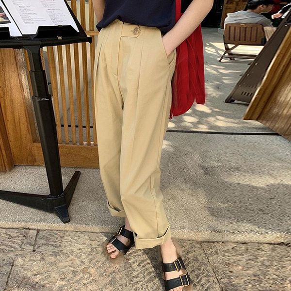 women's pants & capris elegant formal high waist harem straight solid women bottom 2021 ol fashion loose suit trousers female, Black;white
women's pants & capris elegant formal high waist harem straight solid women bottom 2021 ol fashion loose suit trousers female, Black;white