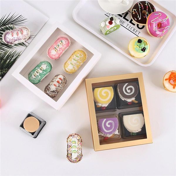gift wrap 10pcs 4 cavities cake box transparent window white paperboard gold packaging bags party wedding bakery supply cupcake boxes
gift wrap 10pcs 4 cavities cake box transparent window white paperboard gold packaging bags party wedding bakery supply cupcake boxes