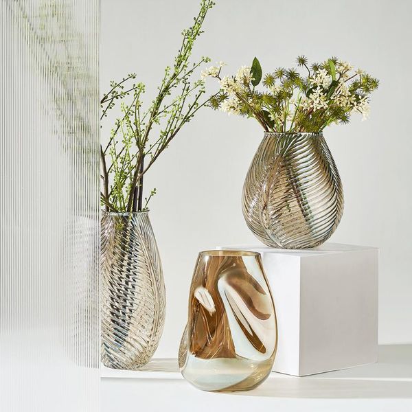 vases designer corrugated smoky gray amber pattern creative glass vase luxury model room desksoft decoration ornament
vases designer corrugated smoky gray amber pattern creative glass vase luxury model room desksoft decoration ornament