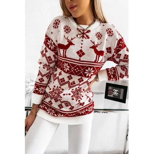 women's sweaters women winter sweater elk snowflake knitted pullover jacquard knitting fashion casual woman clothes, White;black
women's sweaters women winter sweater elk snowflake knitted pullover jacquard knitting fashion casual woman clothes, White;black