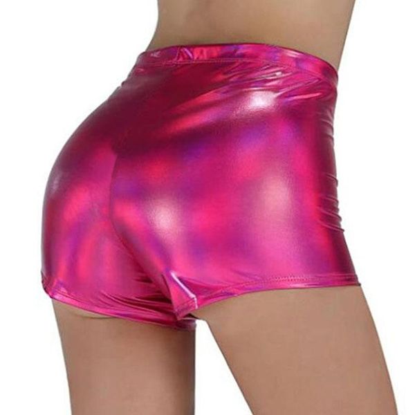 women's shorts summer fashion style pu leather high waist female college korean ins laser light, White;black
women's shorts summer fashion style pu leather high waist female college korean ins laser light, White;black