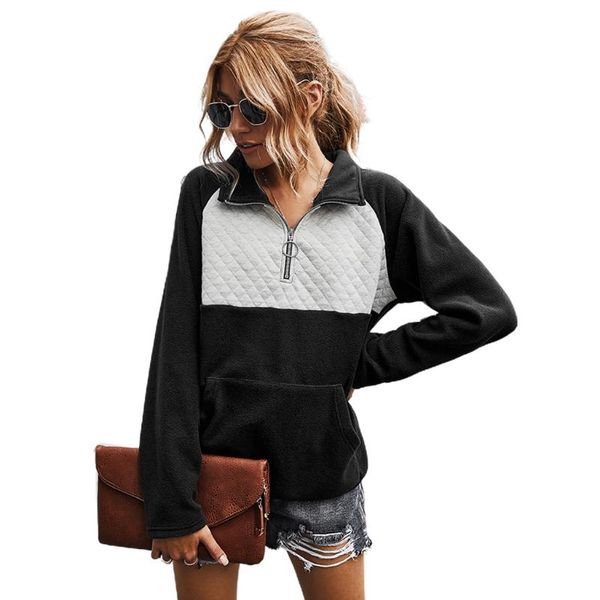 womens hoodies casual style quarter zip long sleeve sweatshirt color block lapel loose pullover j78e, Black
womens hoodies casual style quarter zip long sleeve sweatshirt color block lapel loose pullover j78e, Black