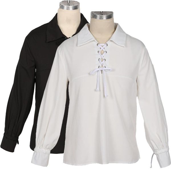 men's dress shirts pirate medieval solid gothic men steampunk cosplay costume renaissance lace-up tee male bandage clothes, White;black
men's dress shirts pirate medieval solid gothic men steampunk cosplay costume renaissance lace-up tee male bandage clothes, White;black