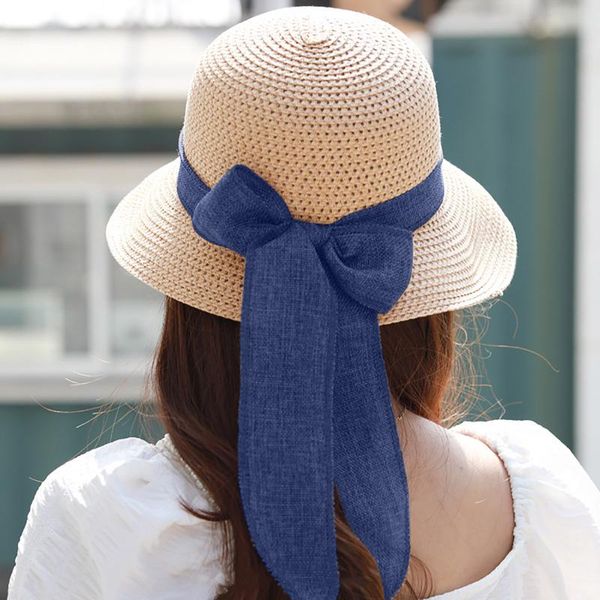 wide brim hats summer women's fisherman hat handmade straw sun protection casual ladies holiday bowknot beach gorras #p1, Blue;gray
wide brim hats summer women's fisherman hat handmade straw sun protection casual ladies holiday bowknot beach gorras #p1, Blue;gray