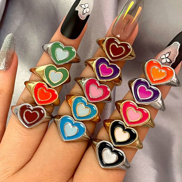 love ring flatfoosie ins creative simple colorful heart rings double layer vintage couple for women fashion jewelry, Slivery;golden
love ring flatfoosie ins creative simple colorful heart rings double layer vintage couple for women fashion jewelry, Slivery;golden