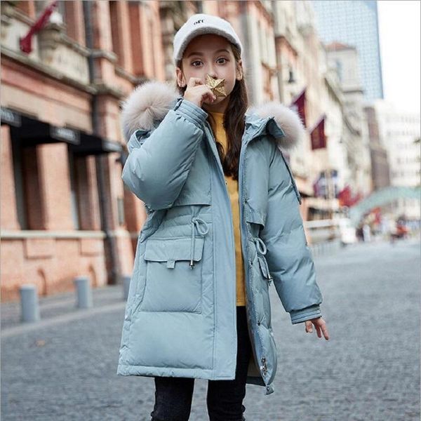 down coat 2022 european children's fashion winter clothes long coats thick warm hooded natural big fur collar jackets for girls, Blue;gray
down coat 2022 european children's fashion winter clothes long coats thick warm hooded natural big fur collar jackets for girls, Blue;gray