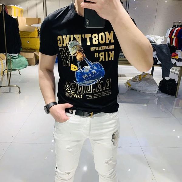 men's t-shirts t-shirt spring casual design printing rhinestone short sleeve tees youth o-neck fashion, White;black
men's t-shirts t-shirt spring casual design printing rhinestone short sleeve tees youth o-neck fashion, White;black