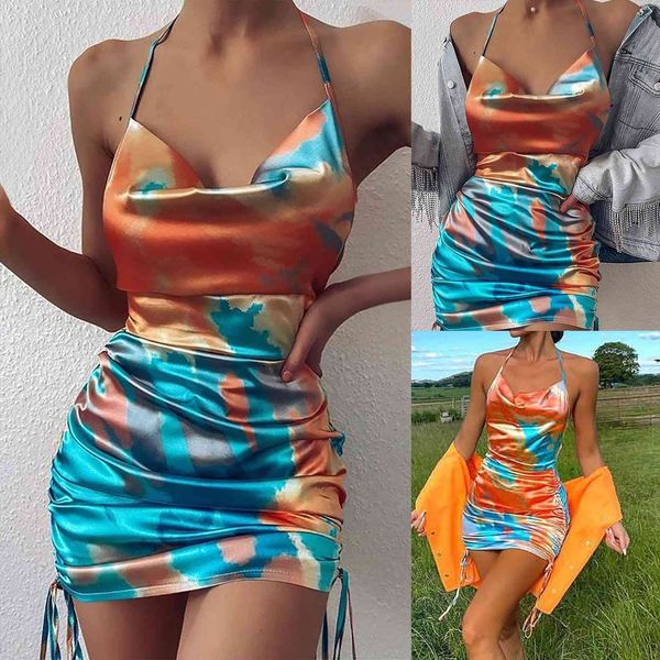 vestidos tie dye womens dress pleated satin sling party summer sundress, Black;gray
vestidos tie dye womens dress pleated satin sling party summer sundress, Black;gray