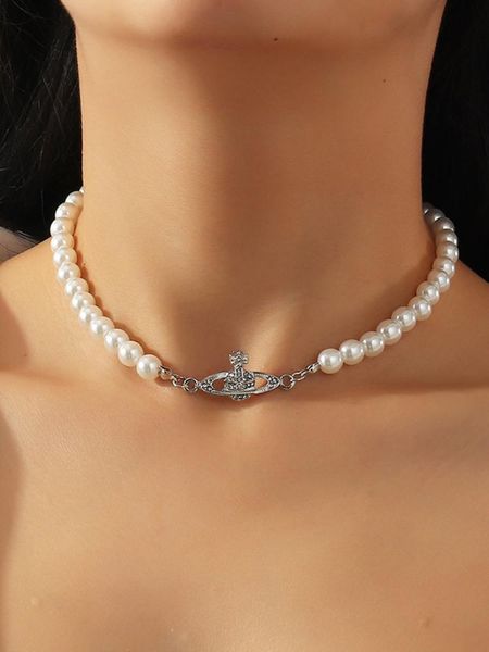 chokers creative temperament short pearl necklace women simple diamond planet pendant fashion lady jewelry, Golden;silver
chokers creative temperament short pearl necklace women simple diamond planet pendant fashion lady jewelry, Golden;silver