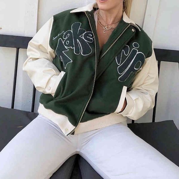 women's jackets grass green letter applique women pu leather bomber coat take a trip house female of sunny autumn baseball xzk4, Black;brown
women's jackets grass green letter applique women pu leather bomber coat take a trip house female of sunny autumn baseball xzk4, Black;brown