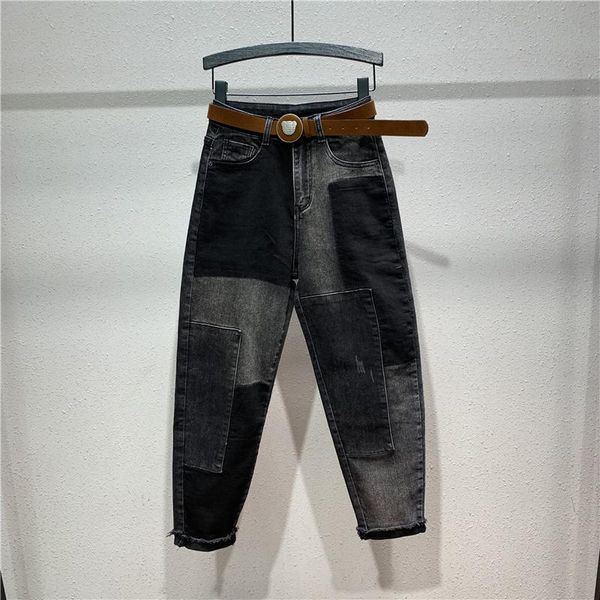women's jeans autumn and winter black stitch color cotton casual pants harem women boyfriend style, Blue
women's jeans autumn and winter black stitch color cotton casual pants harem women boyfriend style, Blue