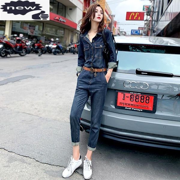 women's jumpsuits & rompers autumn women one piece denim jumpsuit belted slim fit ankle length casual cargo overalls fashion high stree, Black;white
women's jumpsuits & rompers autumn women one piece denim jumpsuit belted slim fit ankle length casual cargo overalls fashion high stree, Black;white