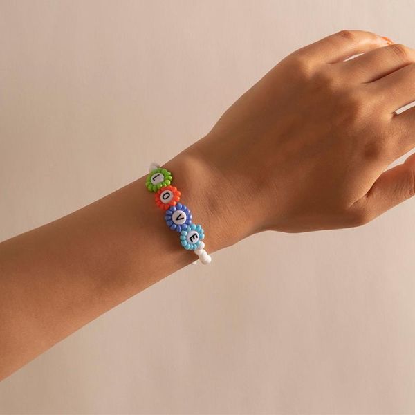 link, chain ingemark boho colorful letter love seed bead bracelet bijoux romantic flower cute bracelets for women hand jewelry 2021, Black
link, chain ingemark boho colorful letter love seed bead bracelet bijoux romantic flower cute bracelets for women hand jewelry 2021, Black