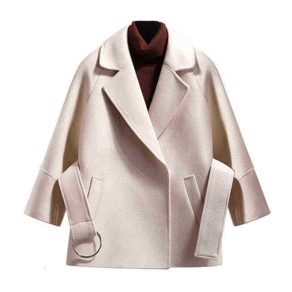 2021 petite short woolen coat women's autumn and winter student cloak closed waist camel, Black
2021 petite short woolen coat women's autumn and winter student cloak closed waist camel, Black