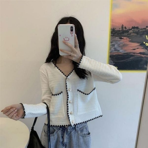 women's knits & tees korean style single breasted cardigans womens sweaters 2021 spring autumn v-neck long sleeve fashion knitwear oute, White
women's knits & tees korean style single breasted cardigans womens sweaters 2021 spring autumn v-neck long sleeve fashion knitwear oute, White