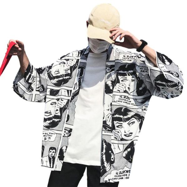 men's casual shirts mens kimono cardigan japanese carp print loose shirt summer woman man kimonos coat couple yukata anime manga, White;black
men's casual shirts mens kimono cardigan japanese carp print loose shirt summer woman man kimonos coat couple yukata anime manga, White;black