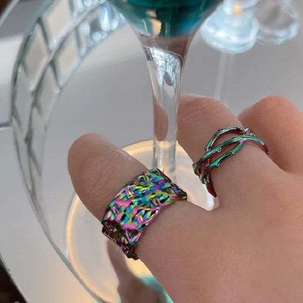 wedding rings cool laser rock punk style aurora colorful braided brass open ring for women men party travel jewelry gifts, Slivery;golden
wedding rings cool laser rock punk style aurora colorful braided brass open ring for women men party travel jewelry gifts, Slivery;golden