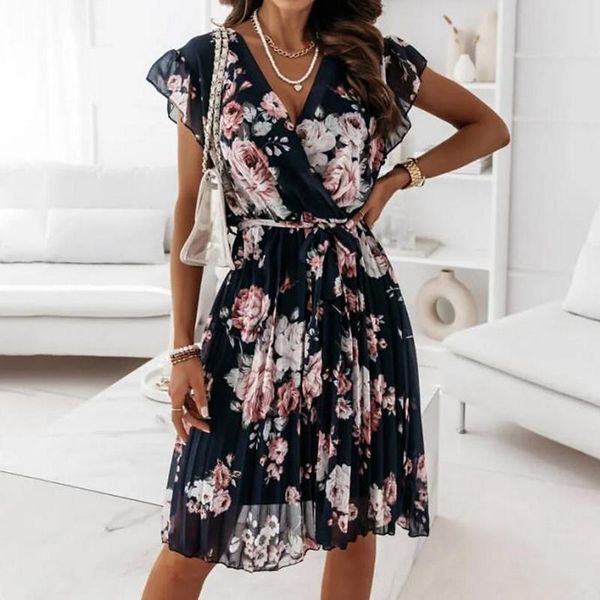 women's swimwear 2021 women elegant floral print ruffle mini dress casual short sleeve a-line beach summer v-neck pleated party, White;black
women's swimwear 2021 women elegant floral print ruffle mini dress casual short sleeve a-line beach summer v-neck pleated party, White;black
