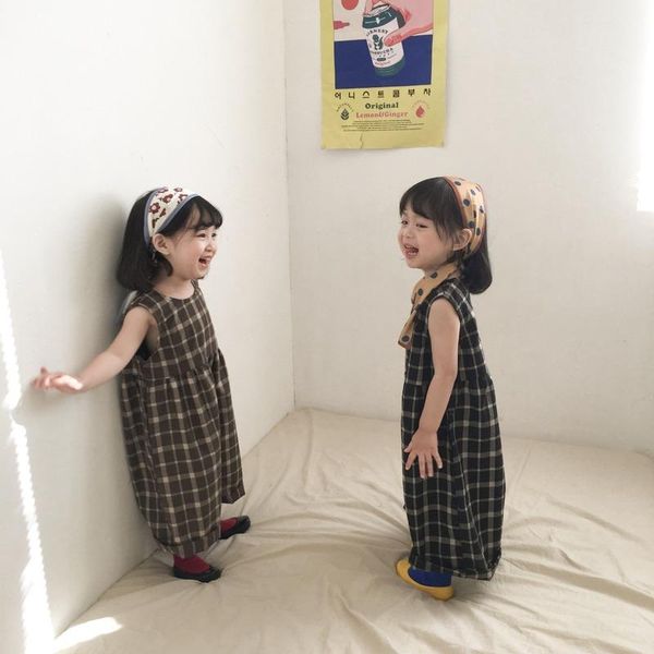 children new spring and summer cotton plaid suspenders for boys and girls sleeveless casual wide leg crawlers, Blue
children new spring and summer cotton plaid suspenders for boys and girls sleeveless casual wide leg crawlers, Blue