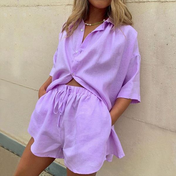 solid two piece set summer womens tracksuits short sleeve shirt drawstring shorts homewear suit spring button lady outfit, Gray
solid two piece set summer womens tracksuits short sleeve shirt drawstring shorts homewear suit spring button lady outfit, Gray