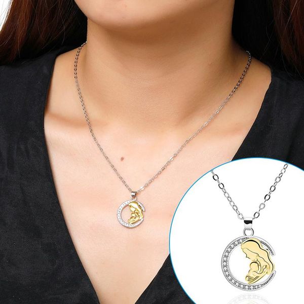 chains 2021 mom's love necklace with mom hugging kid pattern hollow round-shaped neck jewelry rhinestone gift for women mother, Silver
chains 2021 mom's love necklace with mom hugging kid pattern hollow round-shaped neck jewelry rhinestone gift for women mother, Silver