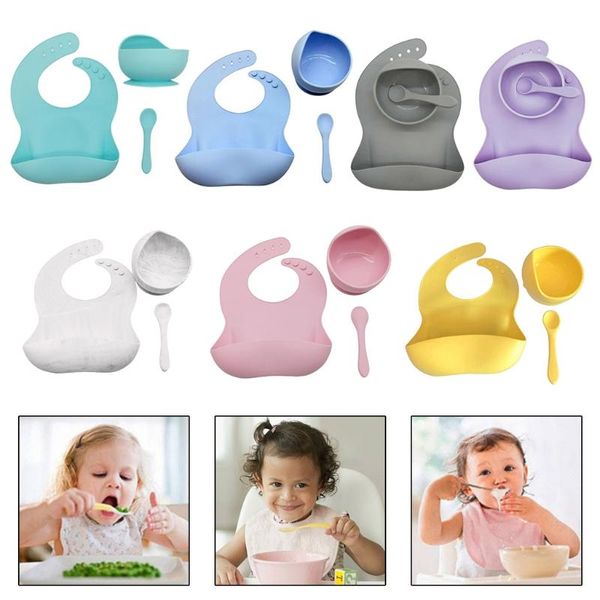 bibs & burp cloths 3 pcs baby bibs+suction dish bowl plate+spoon set waterproof food grade silicone born infants adjustable drooling aprons
bibs & burp cloths 3 pcs baby bibs+suction dish bowl plate+spoon set waterproof food grade silicone born infants adjustable drooling aprons