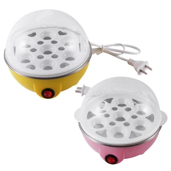 2 pcs rapid egg cooker electric egg cooker for omelet eggs, medium, hard-boiled boiler us plug, yellow & pink