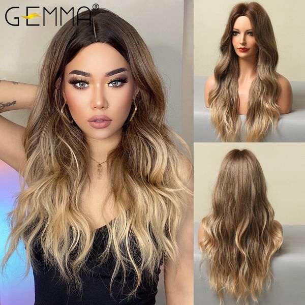 long wavy ombre black brown golden blonde synthetic wig natural middle part heat resistant hair wigs for black women afro
long wavy ombre black brown golden blonde synthetic wig natural middle part heat resistant hair wigs for black women afro