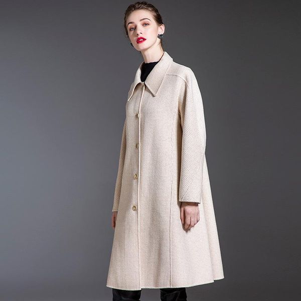 women's wool & blends women double sided beige plaid windbreaker cashmere overcoats winter woolen jackets high end long handmade outwea, Black
women's wool & blends women double sided beige plaid windbreaker cashmere overcoats winter woolen jackets high end long handmade outwea, Black