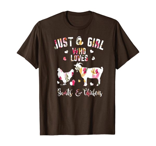Just A Girl Who Loves Goats Chickens T-Shirt, Mainly pictures