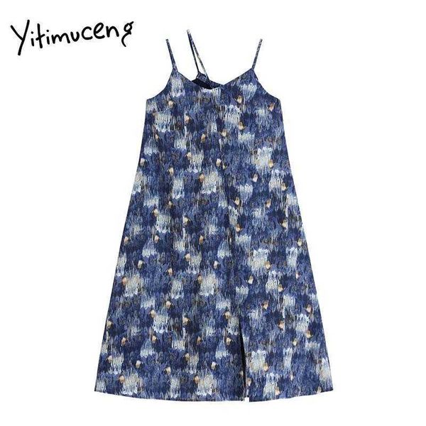 yitimuceng floral spaghetti strap dresses women summer split fork bare shoulder high waist midi dress korean fashion 210601, Black;gray
yitimuceng floral spaghetti strap dresses women summer split fork bare shoulder high waist midi dress korean fashion 210601, Black;gray