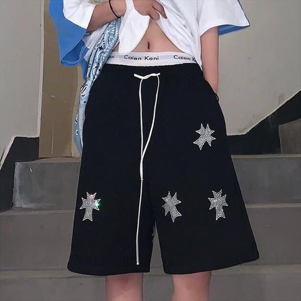 summer cross hip hop women pants five point shorts loose casual fashion wild couple sweatpants y2k, Black;white
summer cross hip hop women pants five point shorts loose casual fashion wild couple sweatpants y2k, Black;white