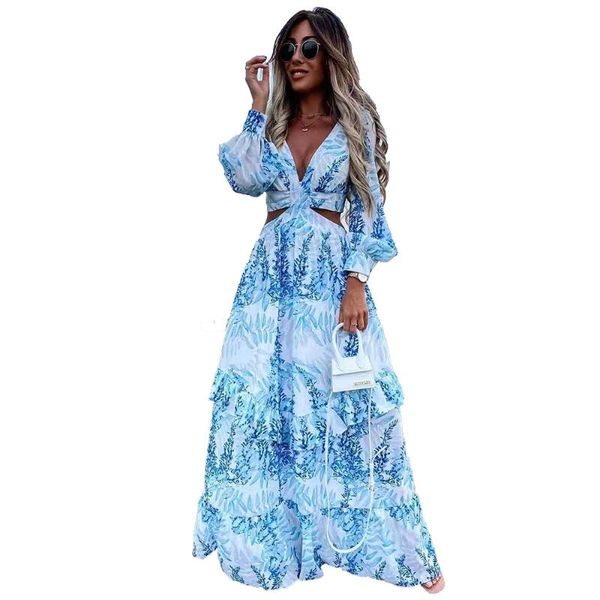 casual dresses woman summer long sleeve printed hollow out maxi dress female slim plus size deep v elegant loose vestidos 2021, Black;gray
casual dresses woman summer long sleeve printed hollow out maxi dress female slim plus size deep v elegant loose vestidos 2021, Black;gray