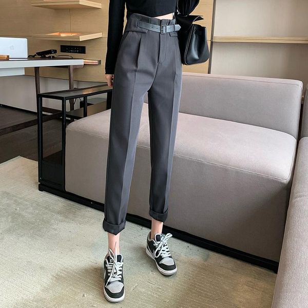 women's suits & blazers and autumn period the design feeling small show thin belts overalls tall waist straight leg female leisure, White;black
women's suits & blazers and autumn period the design feeling small show thin belts overalls tall waist straight leg female leisure, White;black