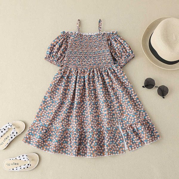 new style girl's suspender short sleeve dress korean fashion floral solid pleated skirt girl's casual children's wear, Blue
new style girl's suspender short sleeve dress korean fashion floral solid pleated skirt girl's casual children's wear, Blue