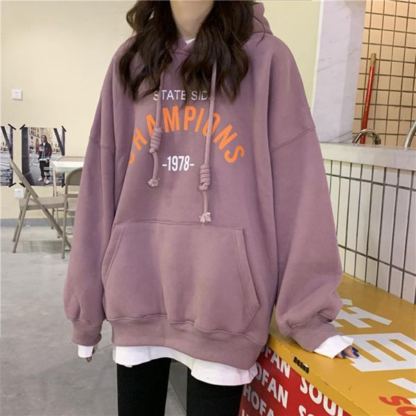 women's hoodies & sweatshirts 2021 lazy style oversized hoodie women pocket drawstring pullovers loose sweatshirt students letter print, Black
women's hoodies & sweatshirts 2021 lazy style oversized hoodie women pocket drawstring pullovers loose sweatshirt students letter print, Black