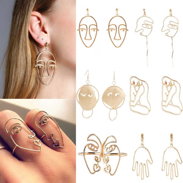 simple jewelry korean style personality exaggeration hollowed out mini face stud earrings, Silver
simple jewelry korean style personality exaggeration hollowed out mini face stud earrings, Silver