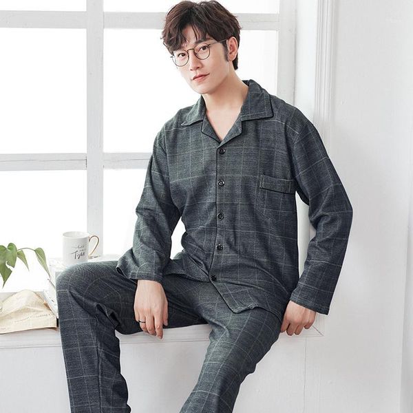 men's sleepwear long sleeve pajama set spring 100%cotton men pajamas casual soft cardigan plus size l-4xl male homewear1, Black;brown
men's sleepwear long sleeve pajama set spring 100%cotton men pajamas casual soft cardigan plus size l-4xl male homewear1, Black;brown