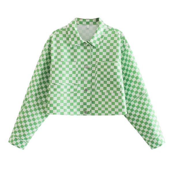 women's jackets women autumn green plaid cotton denim jacket coat female turn down collar single breasted pocket chic lady casual crop, Black;brown
women's jackets women autumn green plaid cotton denim jacket coat female turn down collar single breasted pocket chic lady casual crop, Black;brown