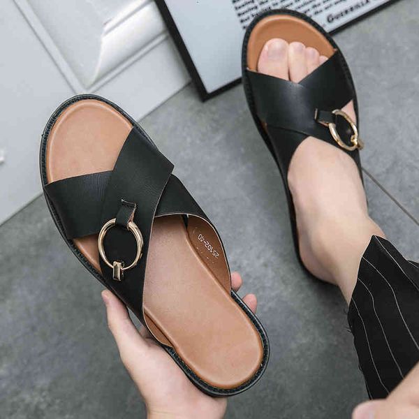 slippers 2021 summer personalized outer wear men's leather with soft sole all-match one-word sandals and xm387 2ph3, Black
slippers 2021 summer personalized outer wear men's leather with soft sole all-match one-word sandals and xm387 2ph3, Black