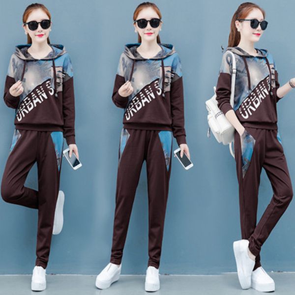 womens printing hoodies fleece tracksuits fashion trend loose hooded trousers casual outfits designer female fall winter two piece sets, Gray
womens printing hoodies fleece tracksuits fashion trend loose hooded trousers casual outfits designer female fall winter two piece sets, Gray