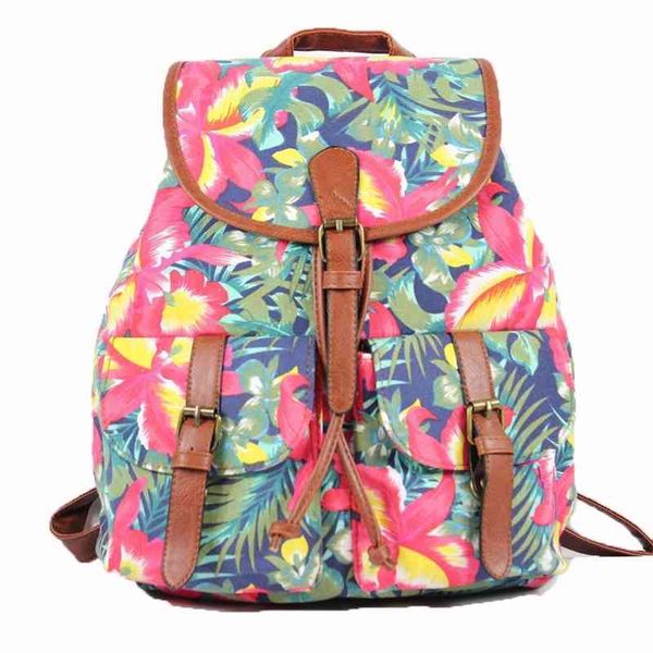 women's printed canvas backpack backpack platform