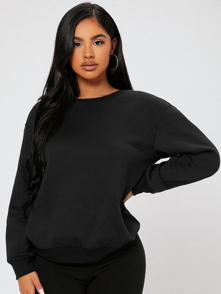 petite drop shoulder solid pullover e8ce#, White;black
petite drop shoulder solid pullover e8ce#, White;black