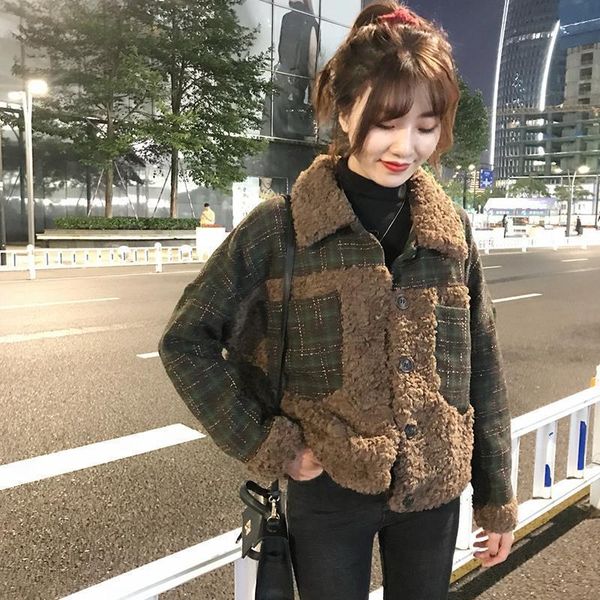women's wool & blends vine leather jacket, short jacket of cotton quilted and plaid wool for winter t6gl, Black
women's wool & blends vine leather jacket, short jacket of cotton quilted and plaid wool for winter t6gl, Black
